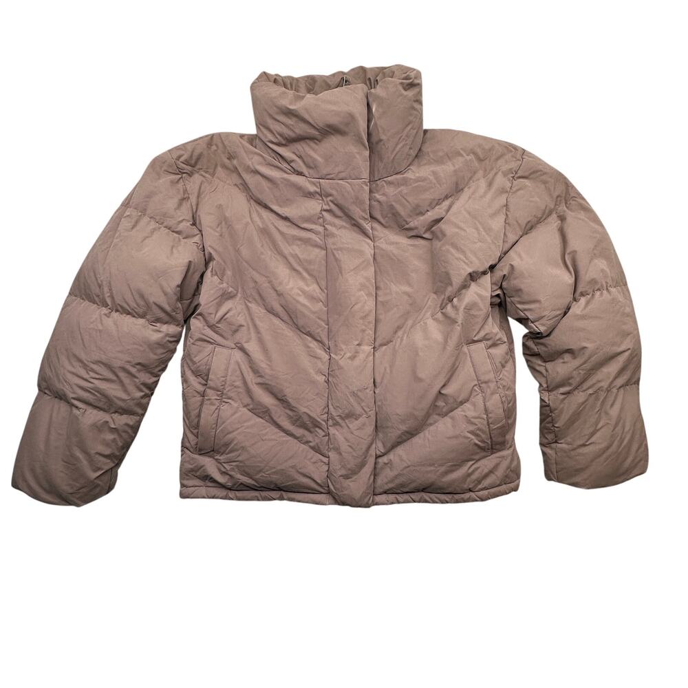 Aritzia Wilfred The Cloud Puff 700 Fill Down Puffer Jacket Women Small Gray Pink